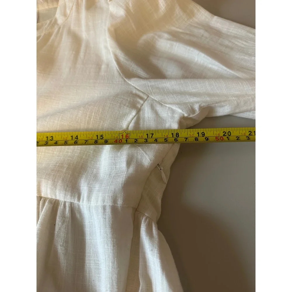 NWT CJ Laing Ingrid Tiered Cotton Maxi Dress in Bone White | Size Large
